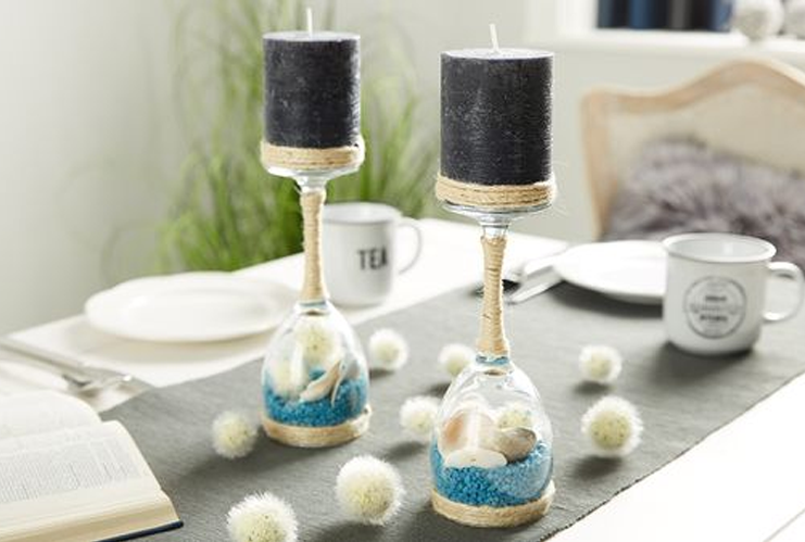 Свещник от винена чаша