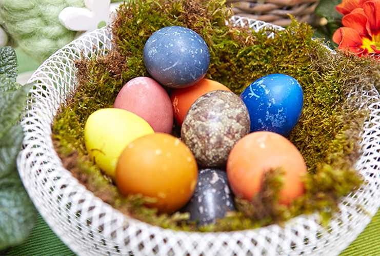 Великденски яйца с естествени багрила