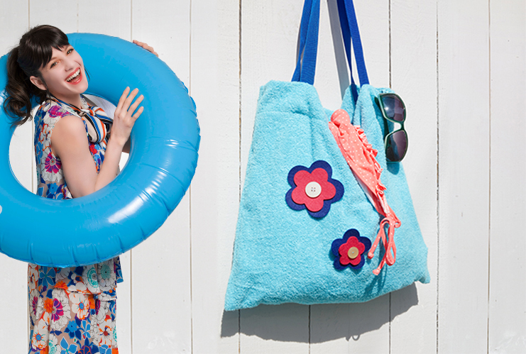 Плажна чанта от хавлиена кърпа